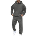 Sweat Suits for Men Set 2 Piece Hoodie Jogger Long Sleeve Sweatsuits Hoodie and Pants Dark Gray 14(XXXL)