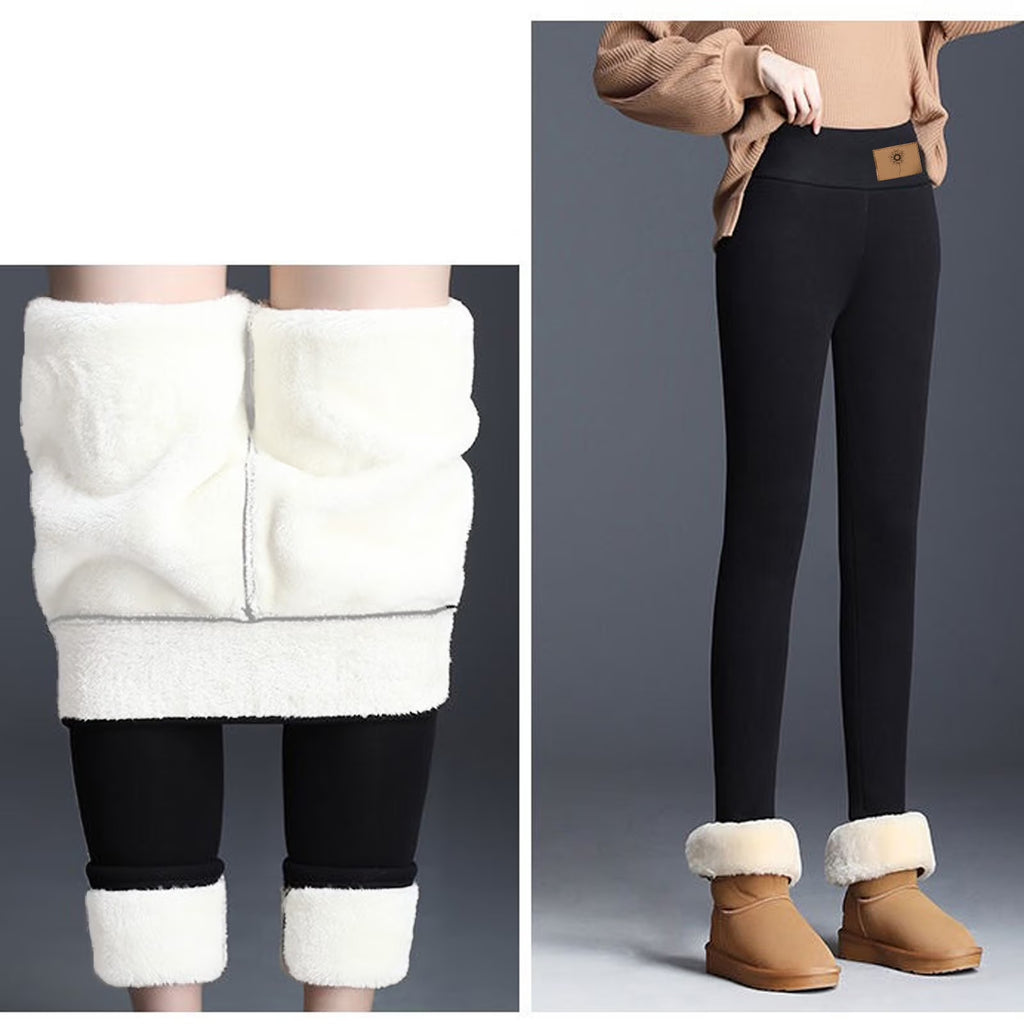 Super Thick Fleece Leggings for Women,Winter High-Waisted Leggings Fleece Lined Warm Pants,Elastic Slim Workout Yoga Tight