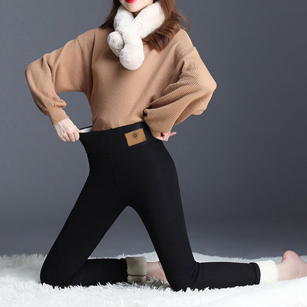 Super Thick Fleece Leggings for Women,Winter High-Waisted Leggings Fleece Lined Warm Pants,Elastic Slim Workout Yoga Tight